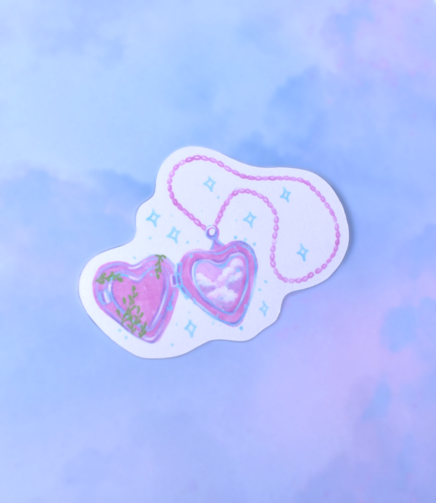 Cloud Heart Locket Waterproof Sticker