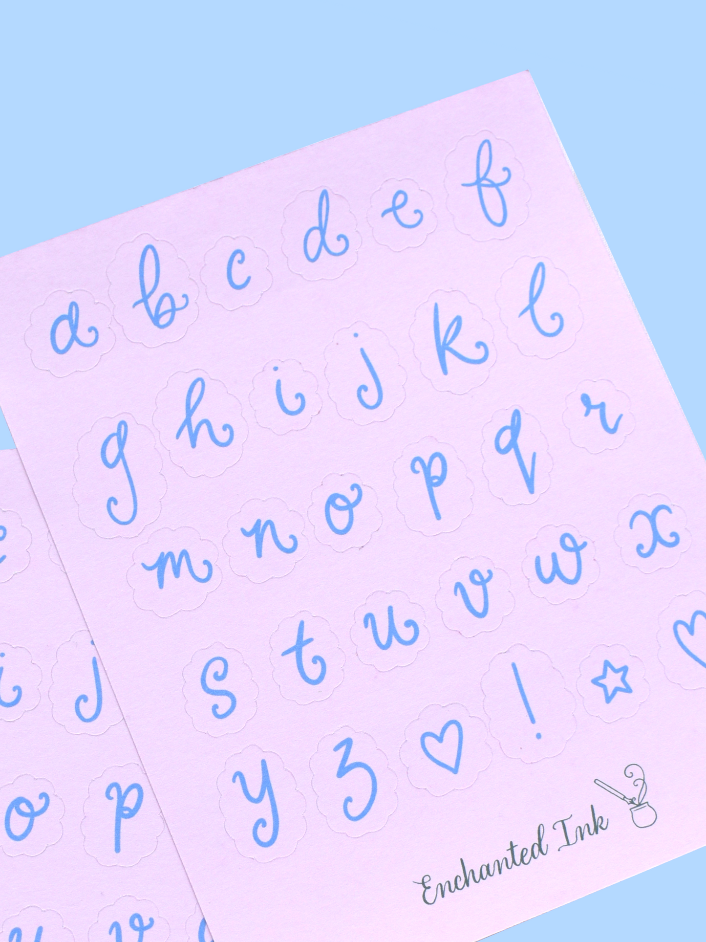 Curly Alphabet Sticker Sheet