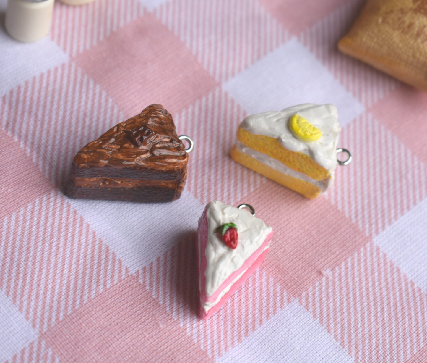 Handmade Lemon Cake Polymer Clay Charm