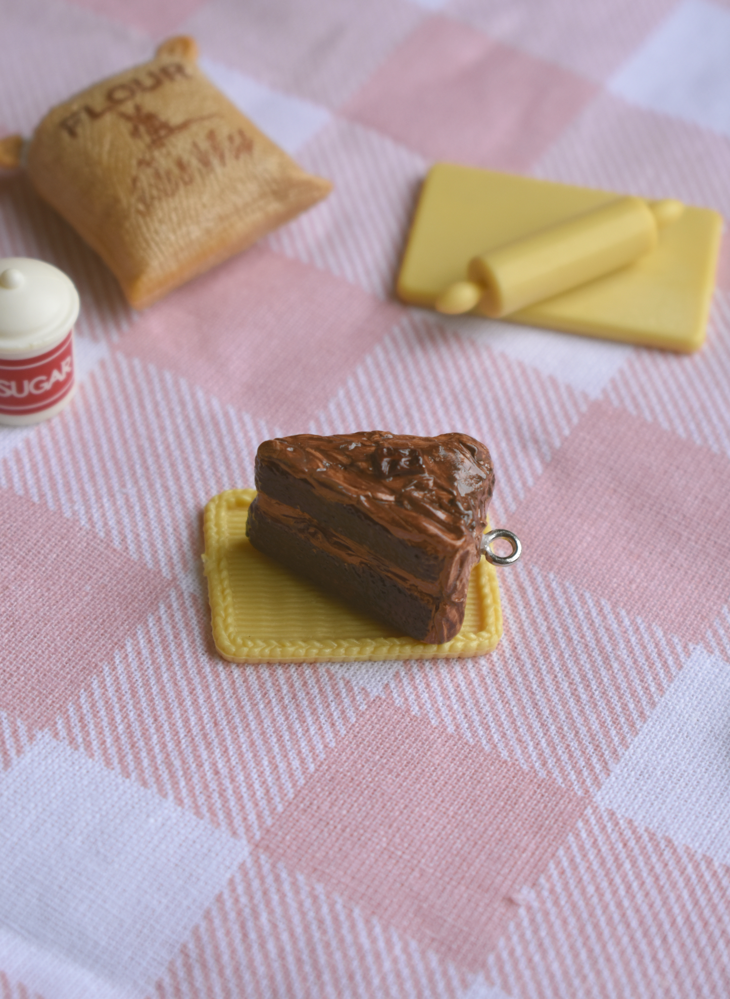 Cute chocolate polymer clay charm keychain