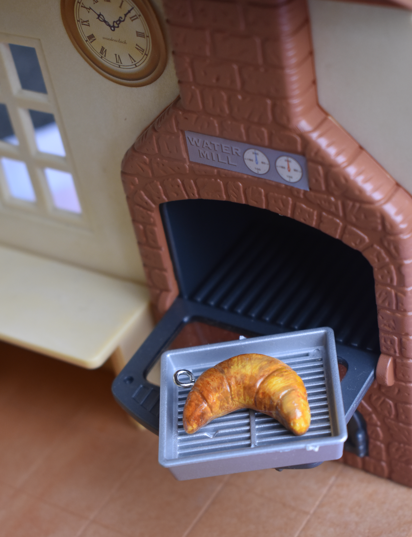 Handmade Cute Croissant Polymer Clay Charm/Keychain