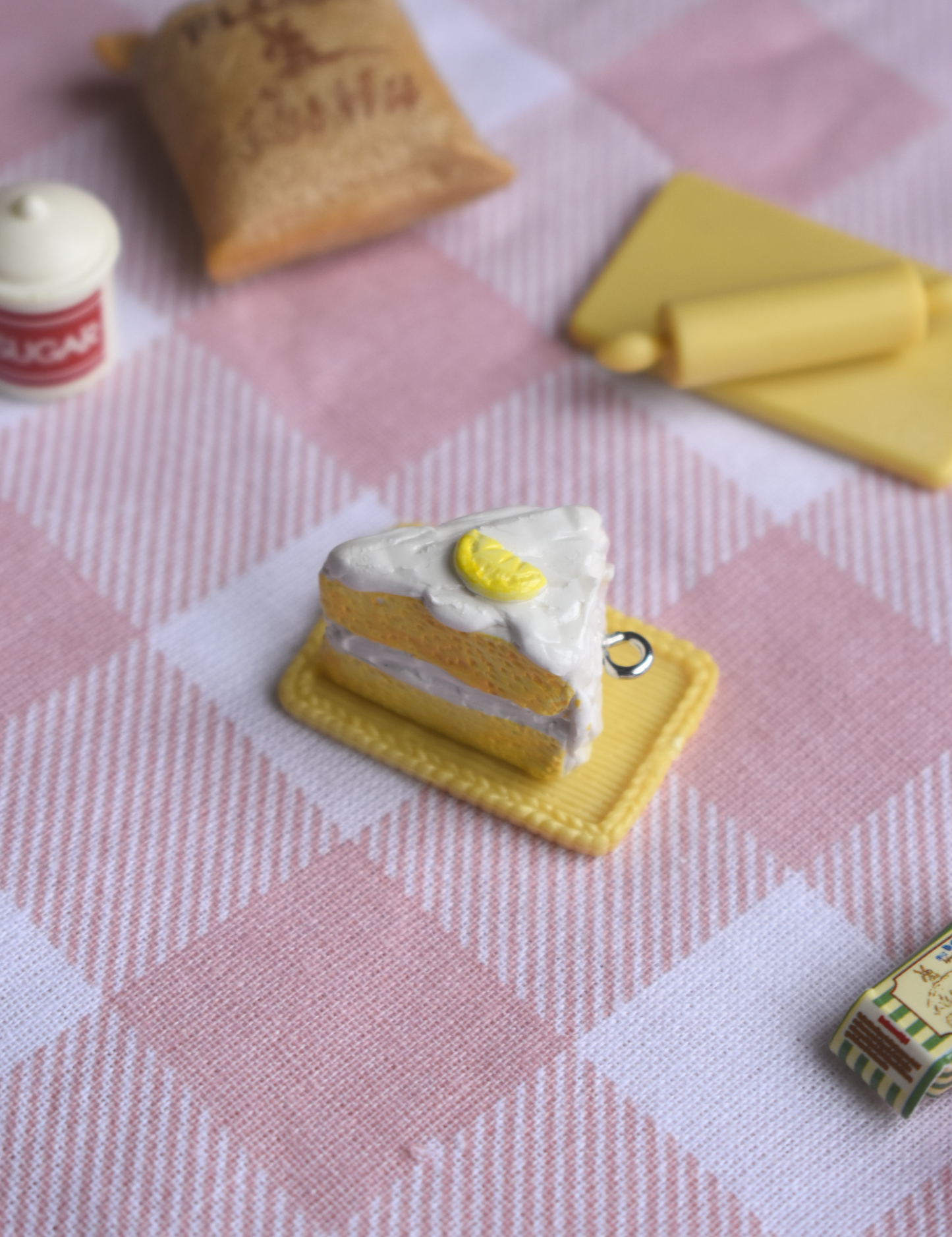 Handmade Lemon Cake Polymer Clay Charm