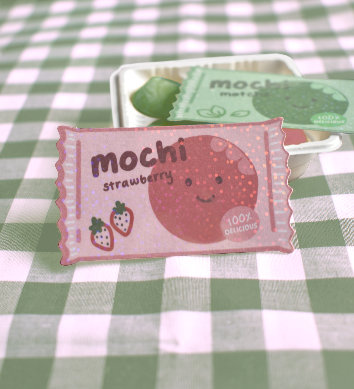 Smiley Mochi Holographic Stickers