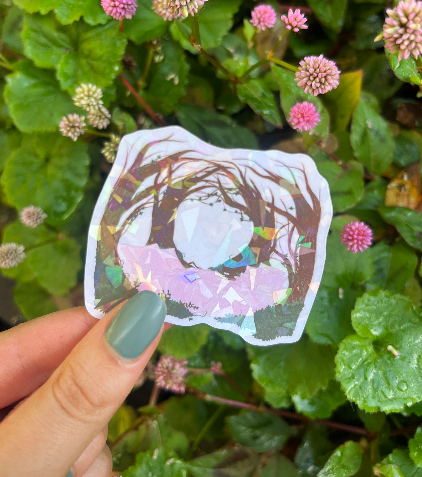 Magical bookish holographic sticker