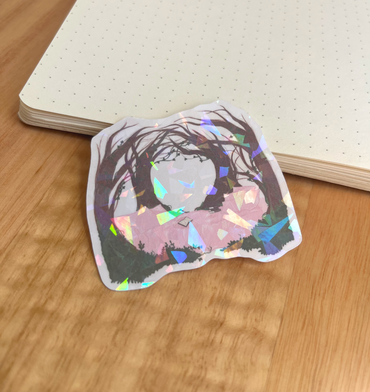 Enchanted Book Nook Holographic Sticker