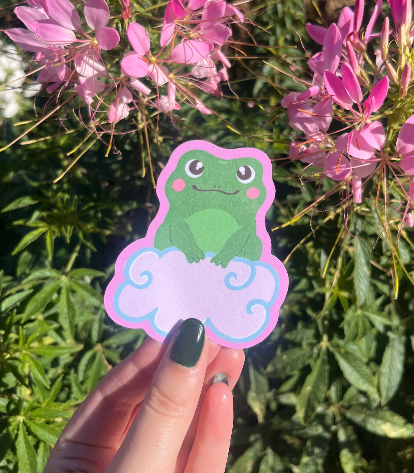 Frog On A Cloud Waterproof Sticker