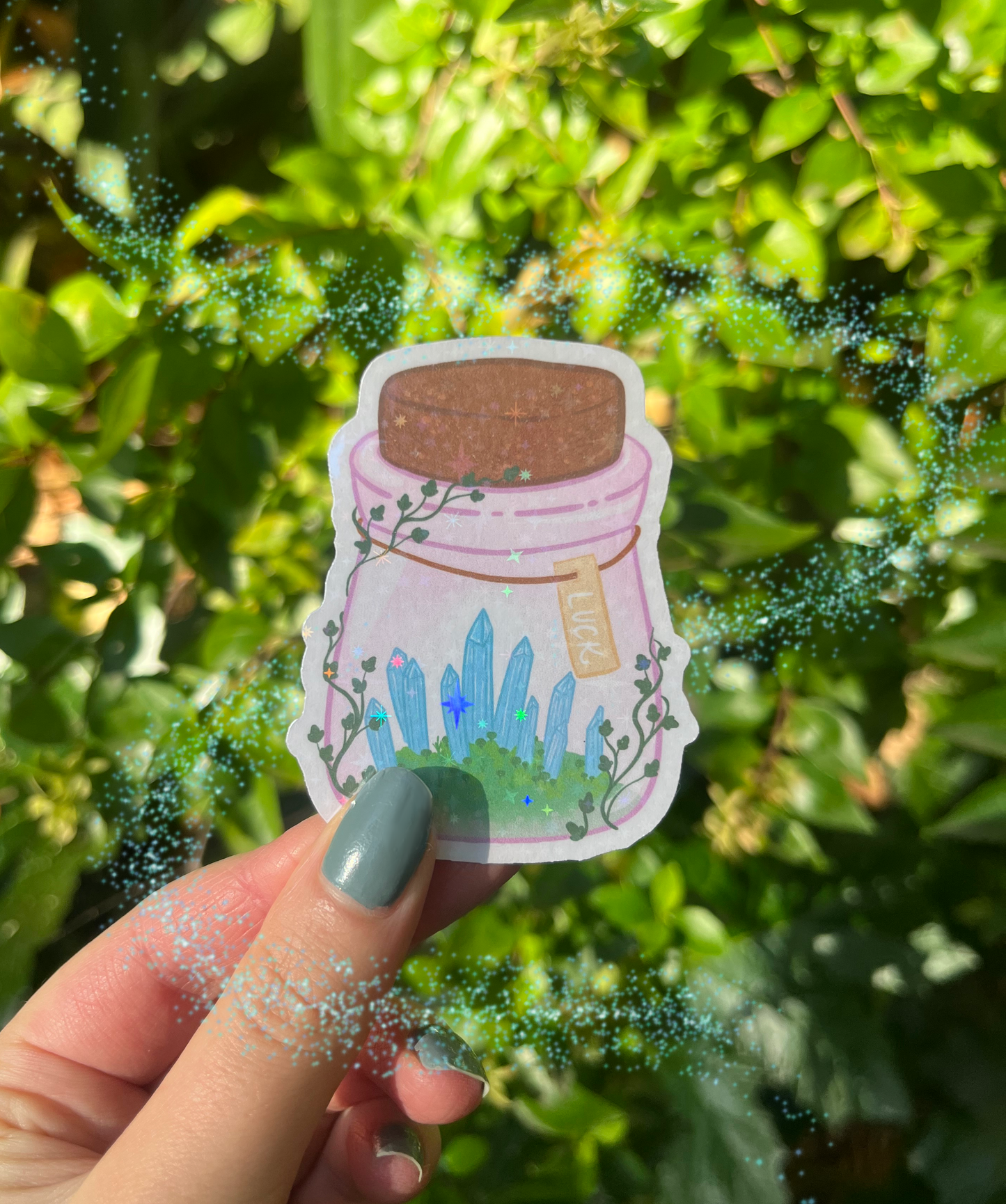 Magical Crystal Jar Holographic Sticker