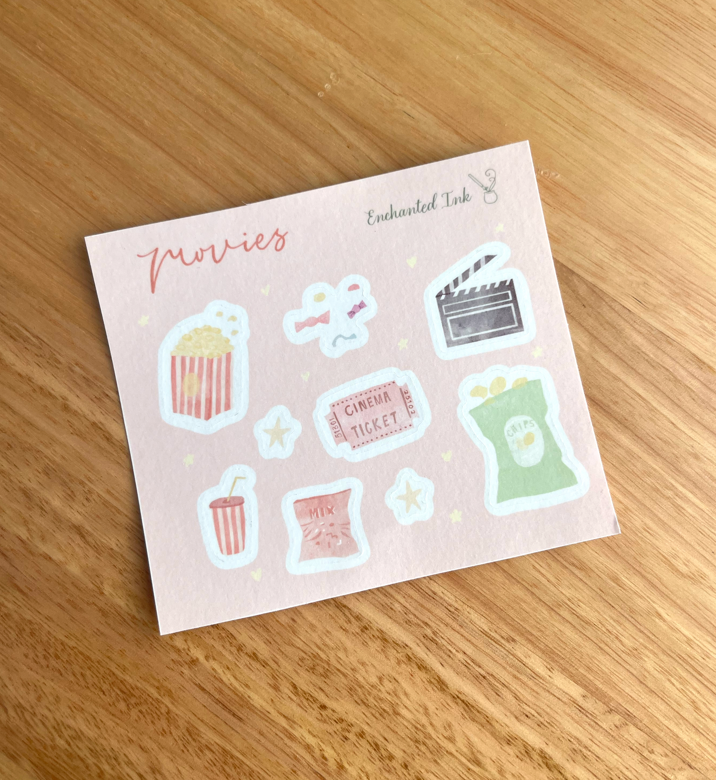 Movies Washi Sticker Sheet | Movie Aesthetic Stickers for Journaling & Scrapbooking