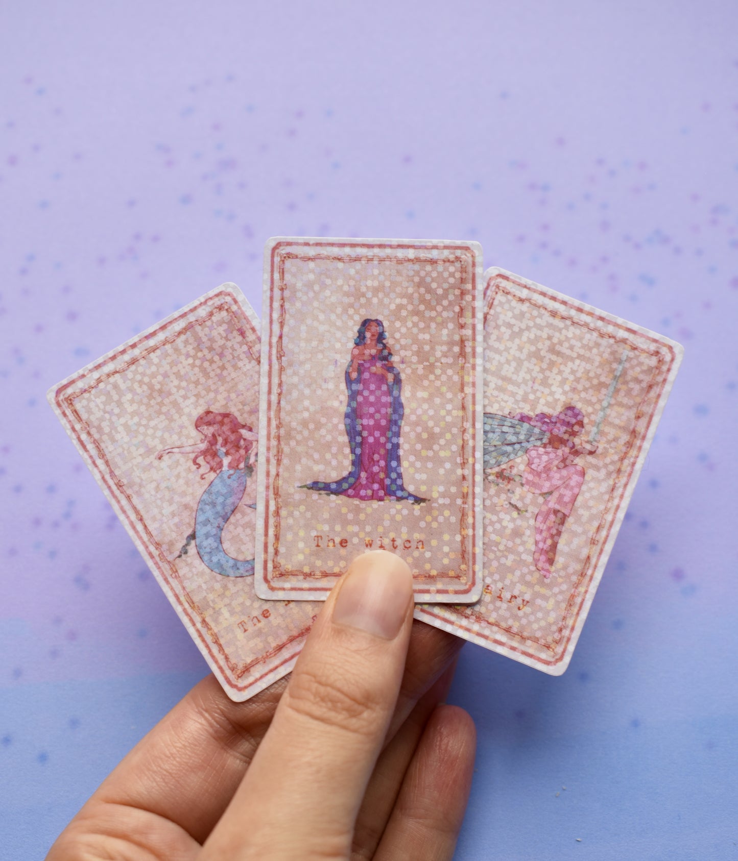 Mystical Tarot Card Stickers, mermaid, witch, fairy