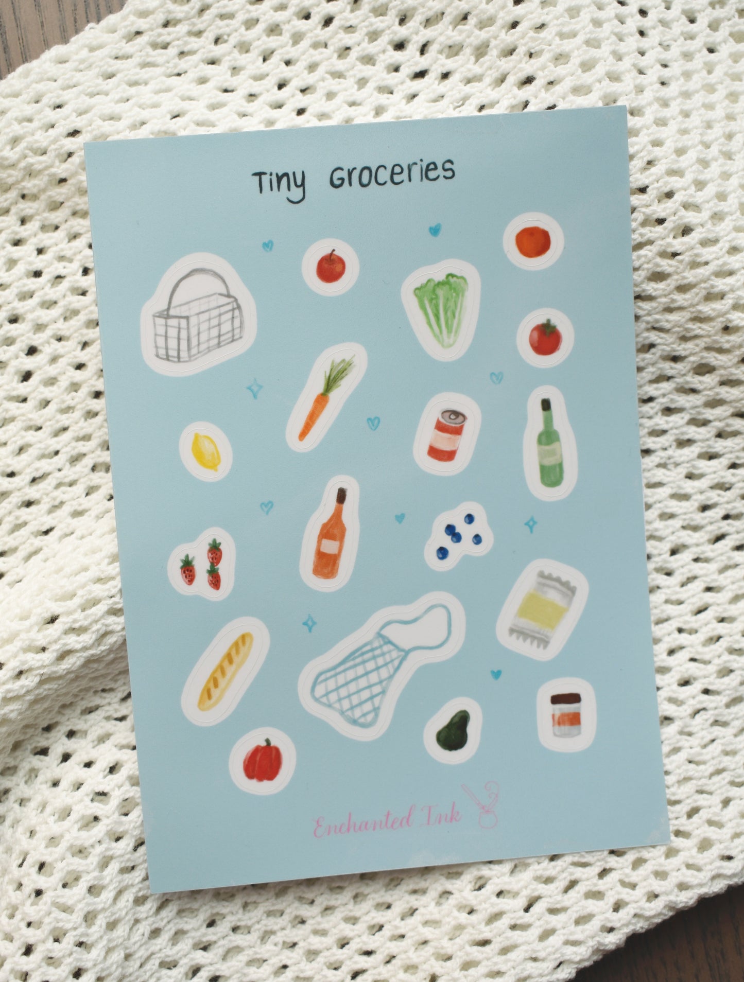Tiny Groceries food Clear Sticker Sheet