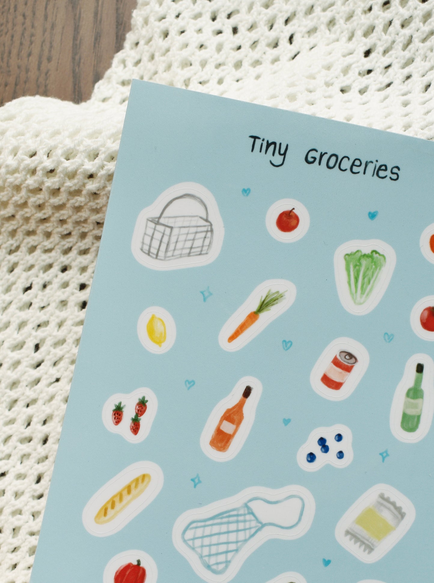 Tiny Groceries food Clear Sticker Sheet