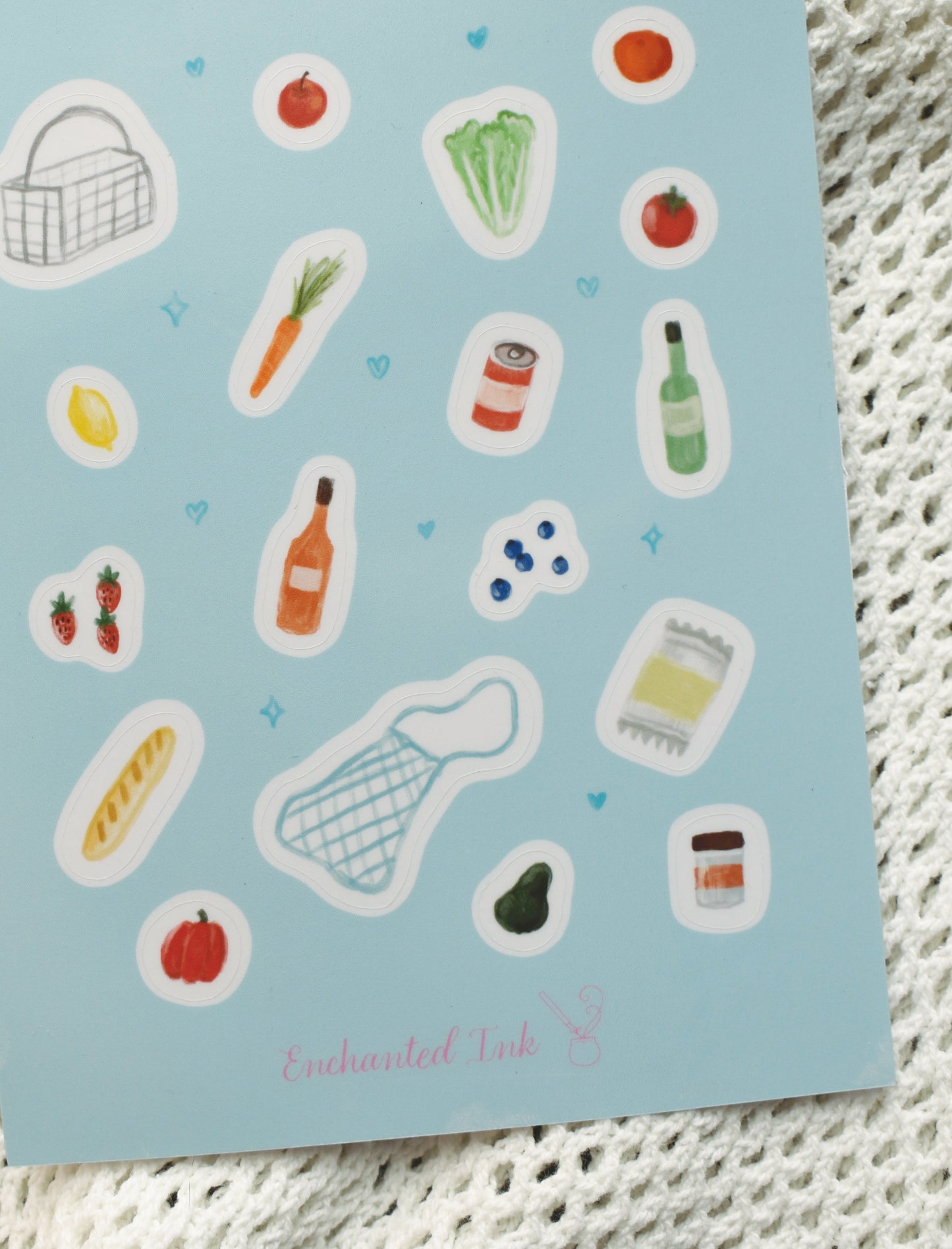 Tiny Groceries food Clear Sticker Sheet