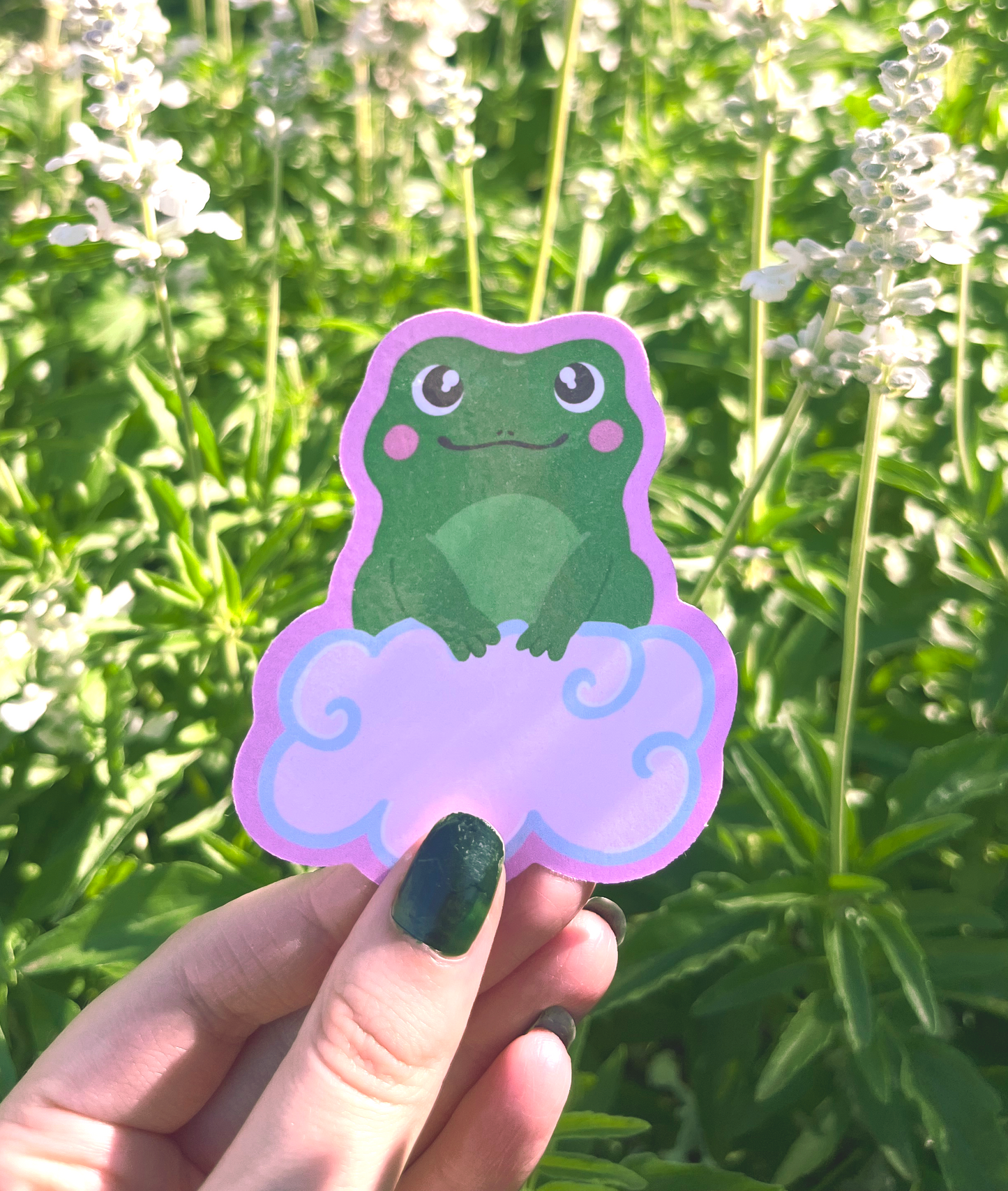Frog On A Cloud Waterproof Sticker