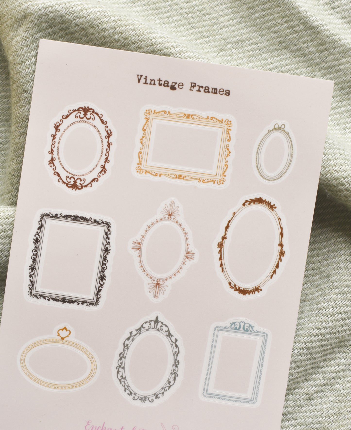 Vintage picture Frame Sticker Sheet