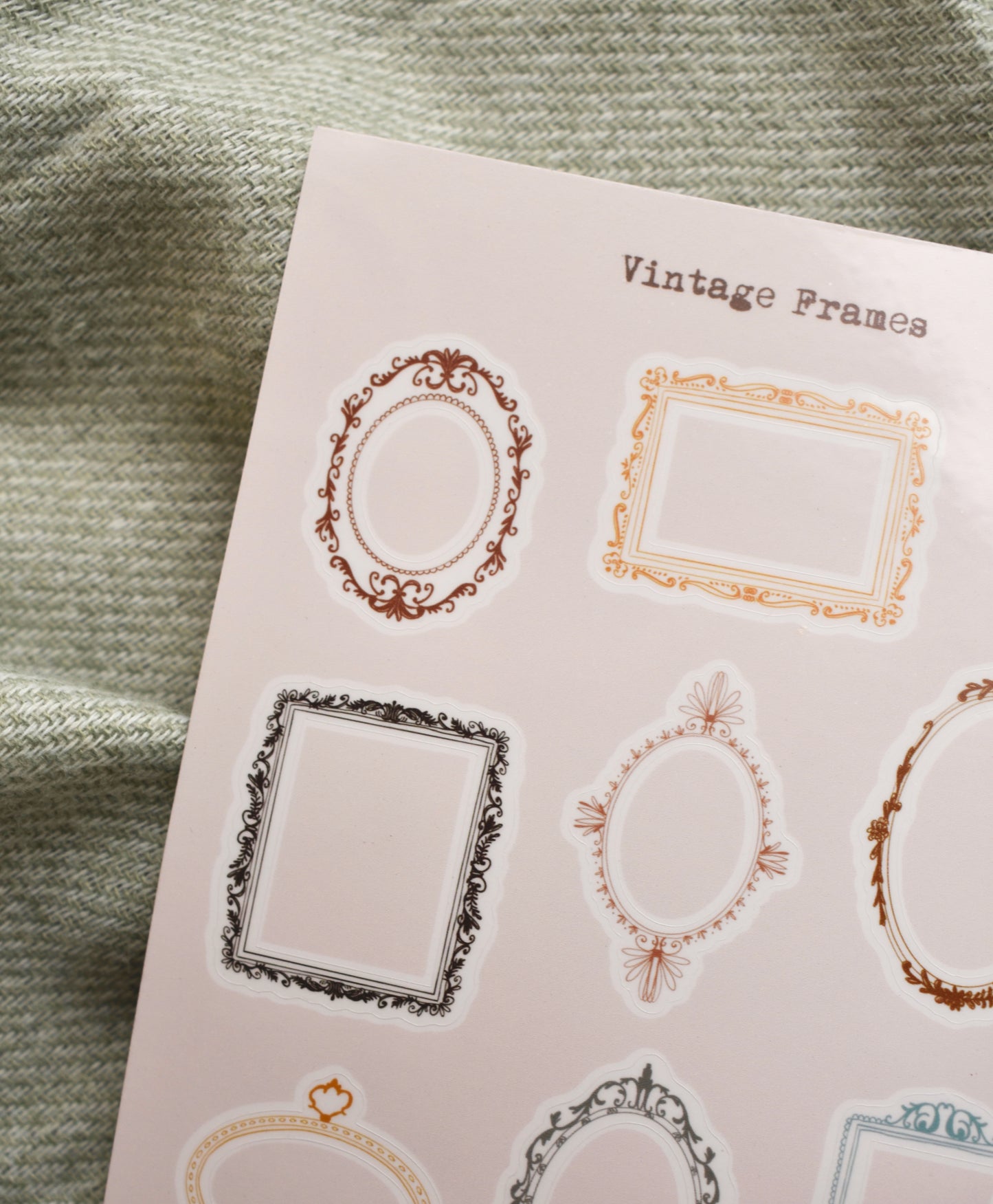 Vintage picture Frame Sticker Sheet