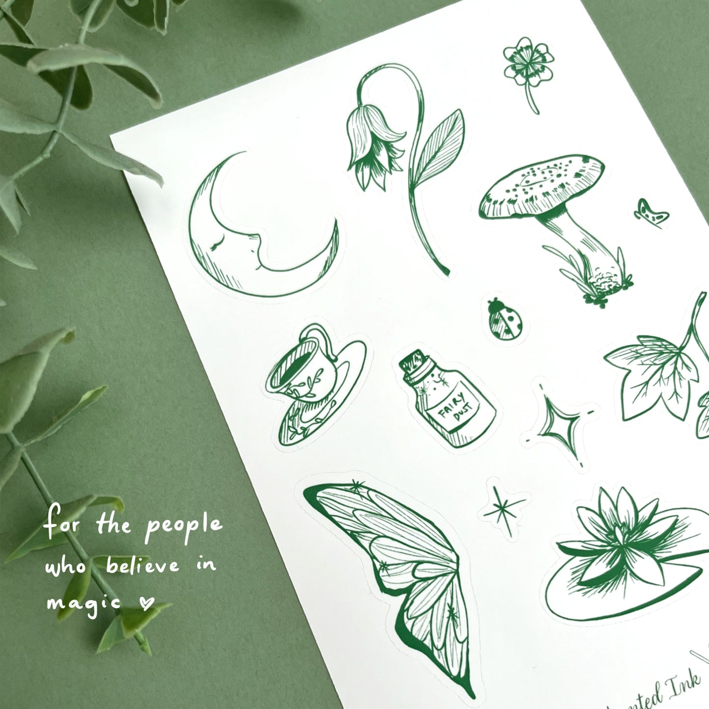 Fairy Aesthetic Matte Vinyl Sticker Sheet | Whimsical Fairycore Stickers