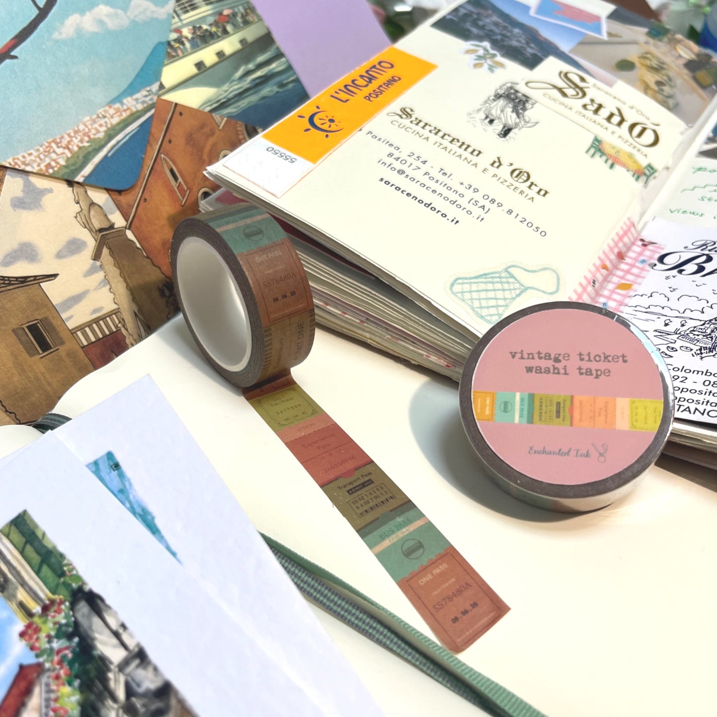 Retro ticket decorative washi tape roll