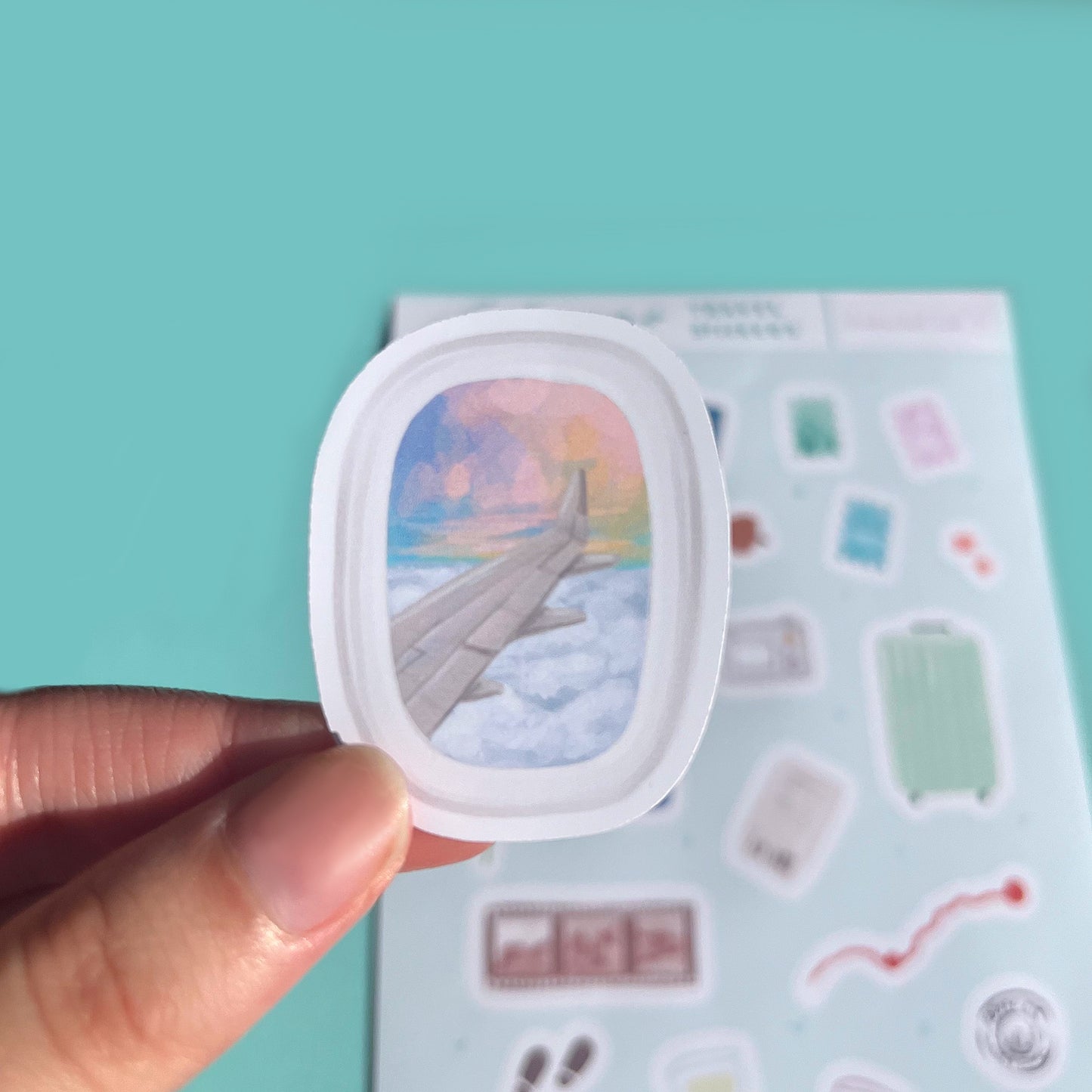 Wanderlust themed sticker sheet for journaling