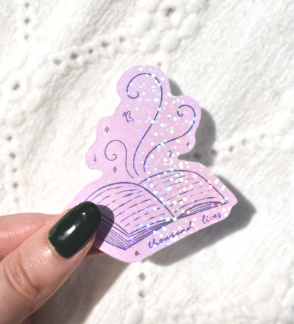 A Thousand Lives Magical Book Waterproof Sticker