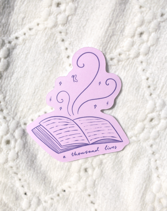 A Thousand Lives Magical Book Waterproof Sticker