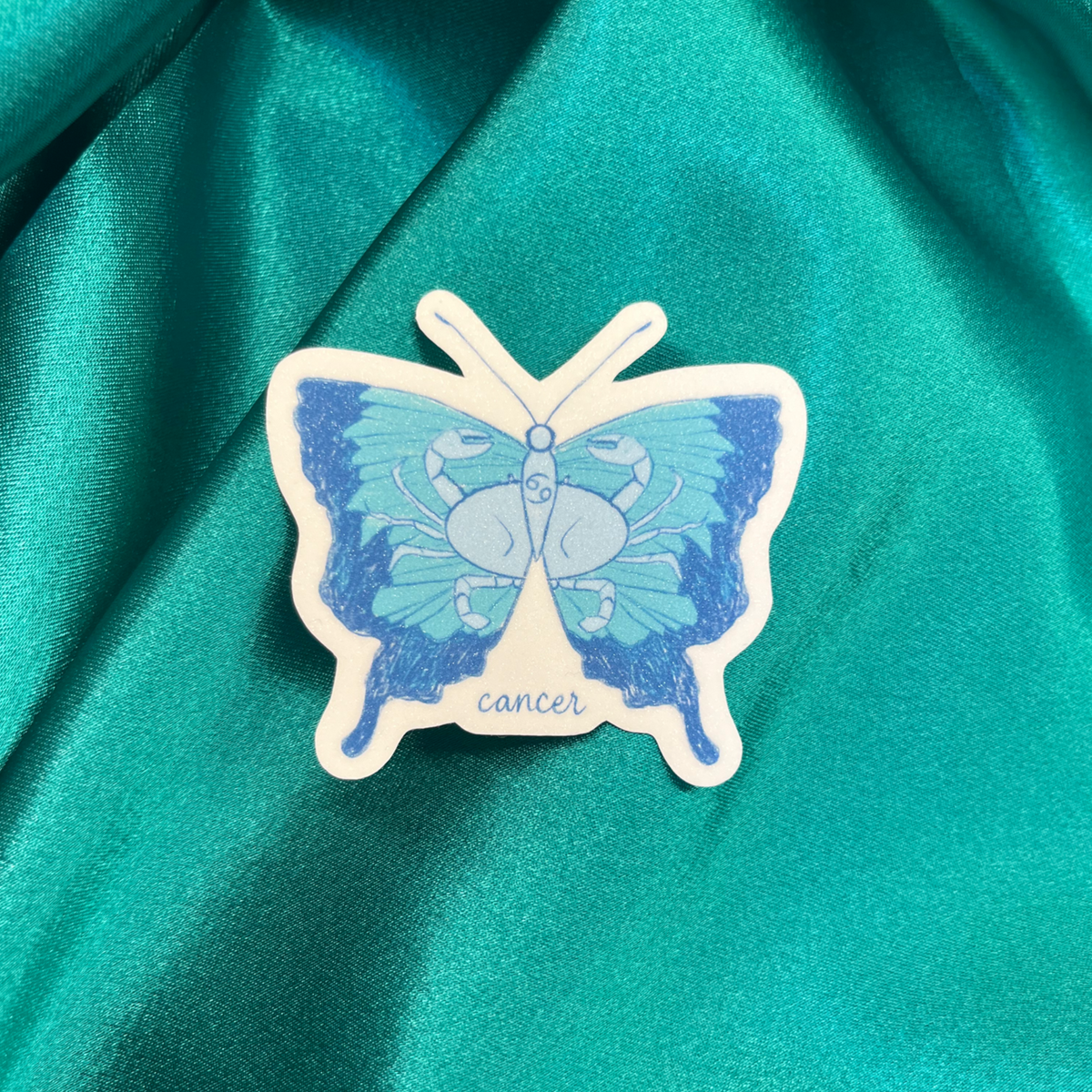 Cancer Zodiac Butterfly Vinyl Sticker