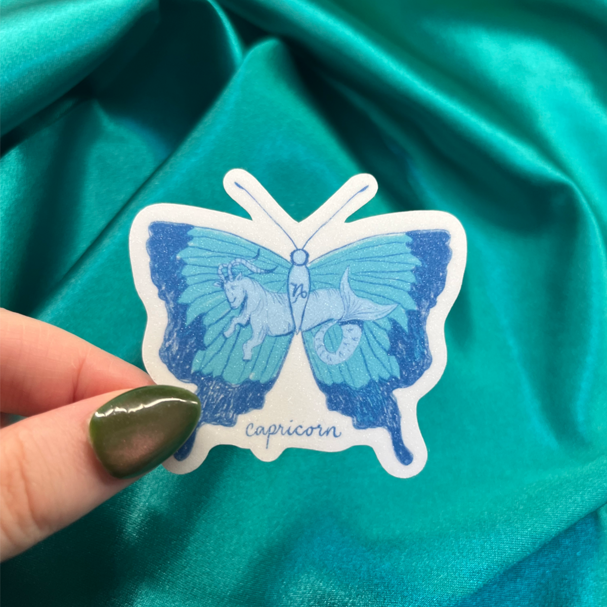 Capricorn Zodiac Butterfly Vinyl Sticker
