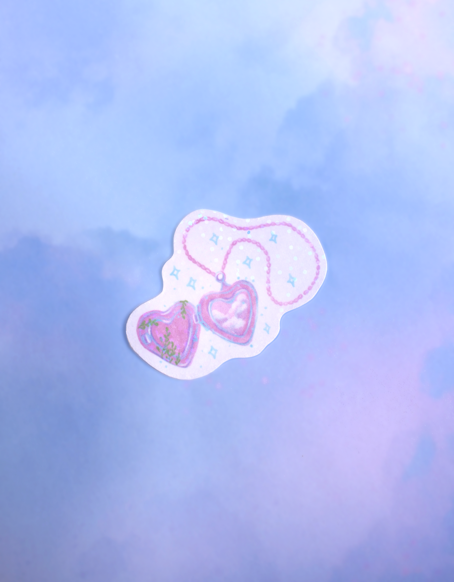 Cloud Heart Locket Waterproof Sticker
