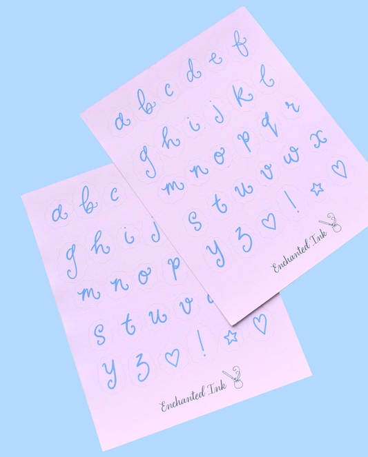 Curly Alphabet Sticker Sheet