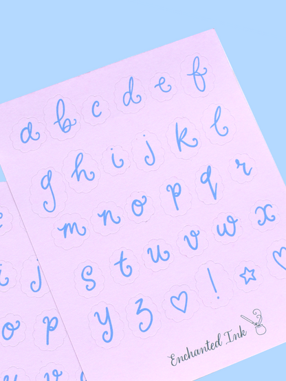 Curly Alphabet Sticker Sheet