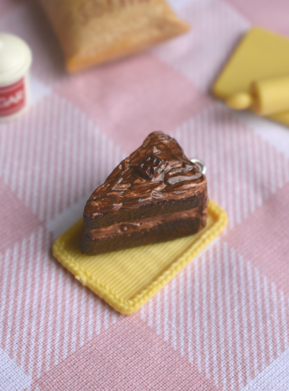 Handmade Chocolate Cake Polymer Clay Charm/Keychain