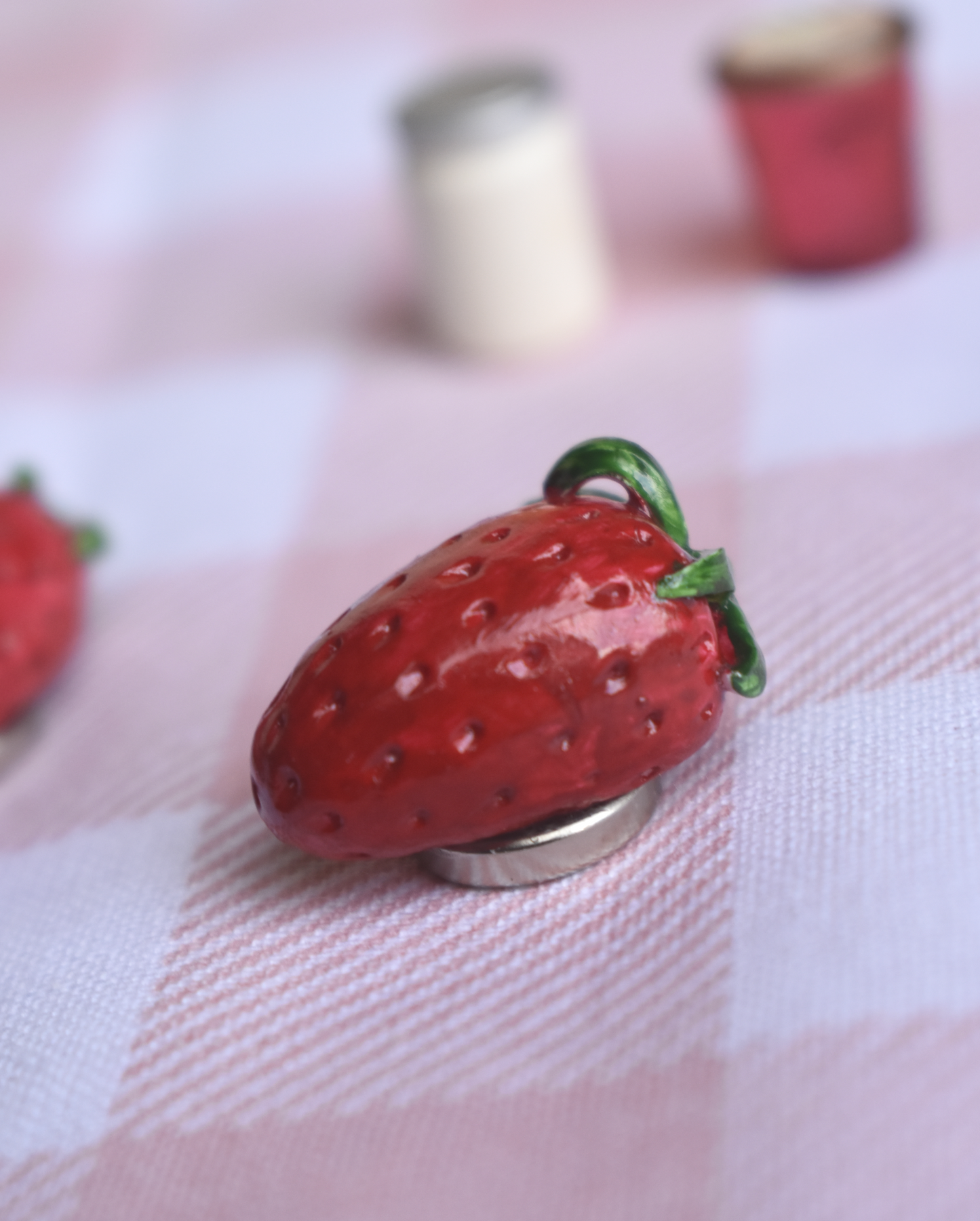 Handmade Cute Strawberry Polymer Clay Magnet