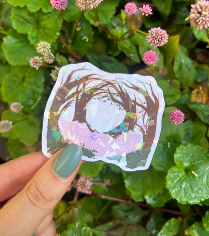 Magical bookish holographic sticker 