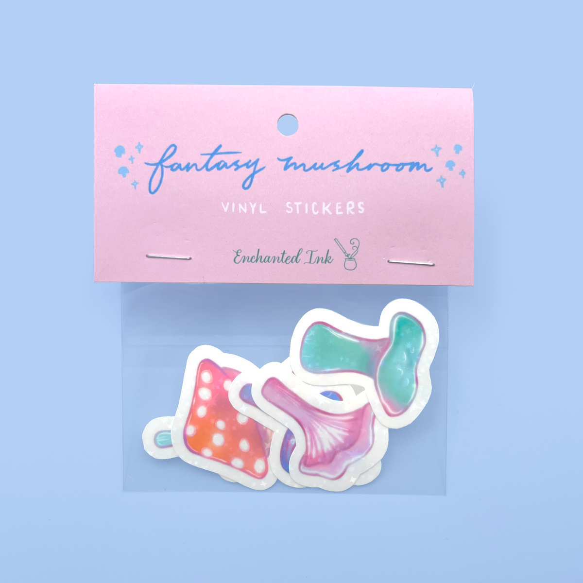 Fantasy mushroom holographic vinyl stickers