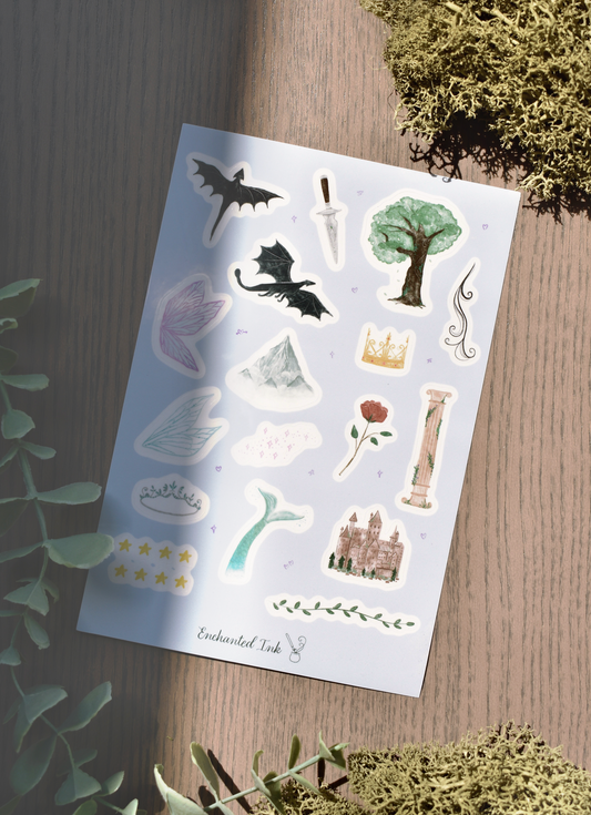 Fantasy Bookish Clear Sticker Sheet