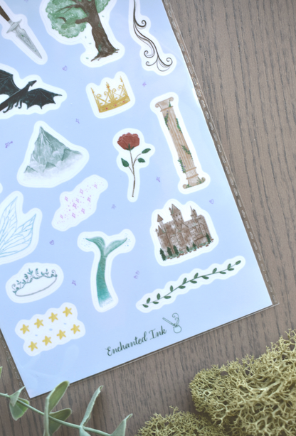 Fantasy Bookish Clear Sticker Sheet
