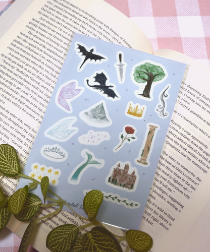 Fantasy Bookish Clear Sticker Sheet