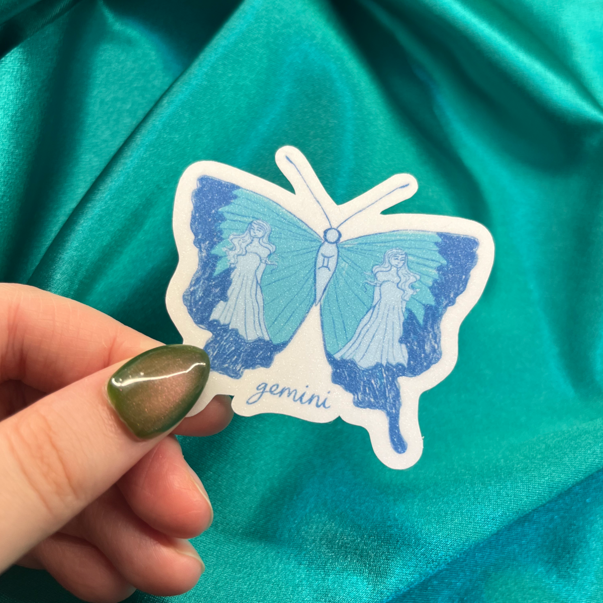 Gemini Zodiac Butterfly Vinyl Sticker