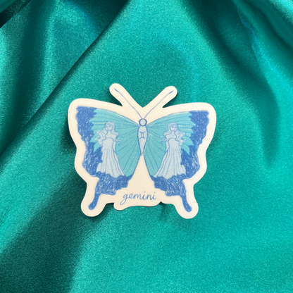 Gemini Zodiac Butterfly Vinyl Sticker