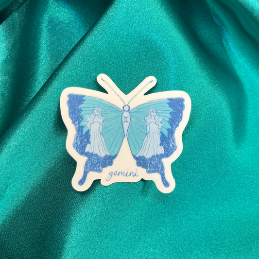 Gemini Zodiac Butterfly Vinyl Sticker