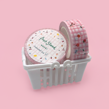 Gingham lemon, blueberry, strawberry, cherry washi tape