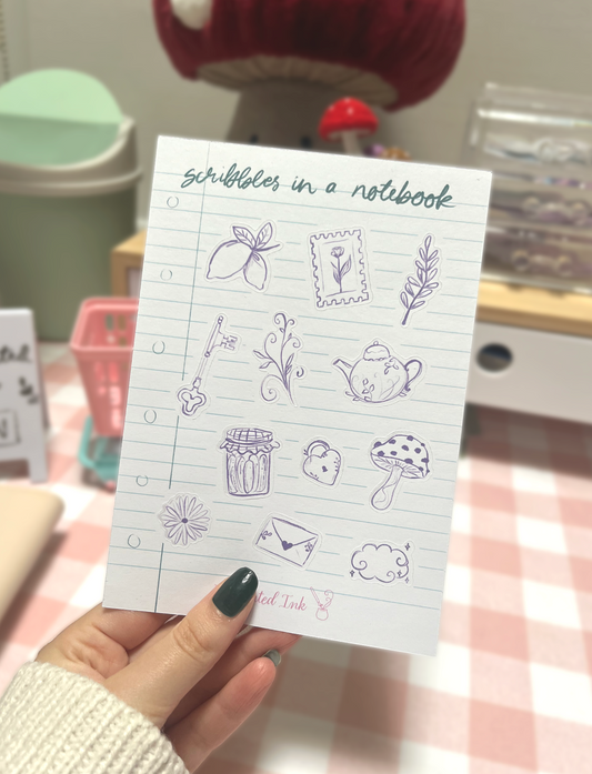 Scribbles In A Notebook Sticker Sheet