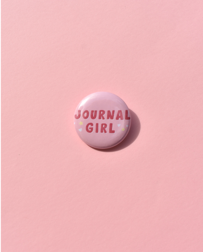 Journal Girl Pin Badge | Whimsical Journaling Pin