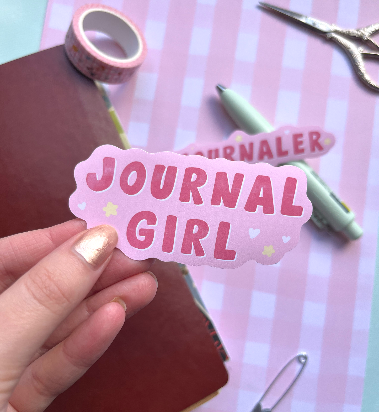 Journal Girl & Journaler Matte Vinyl Stickers | Aesthetic Journaling Stickers for Scrapbooking & Crafting