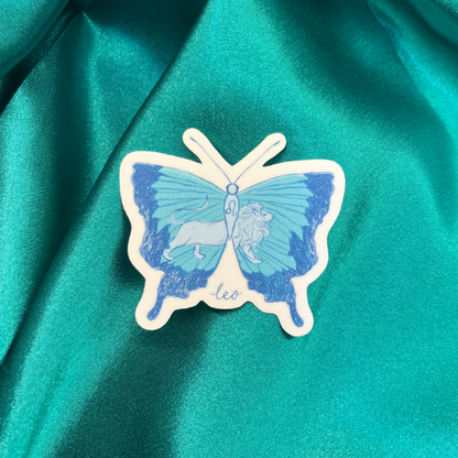 Leo Zodiac Butterfly Vinyl Sticker