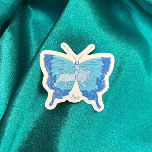 Leo Zodiac Butterfly Vinyl Sticker