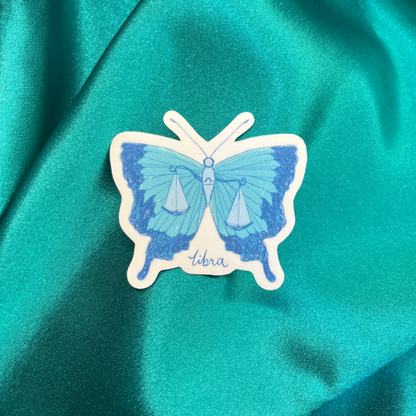 Libra Zodiac Butterfly Vinyl Sticker