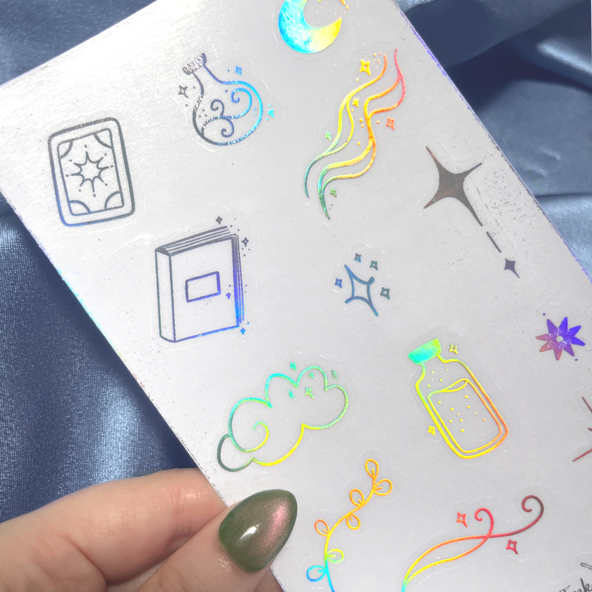 Magical Silver Holographic Clear Sticker Sheet