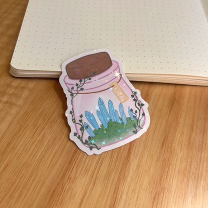 Magical Crystal Jar Holographic Sticker 