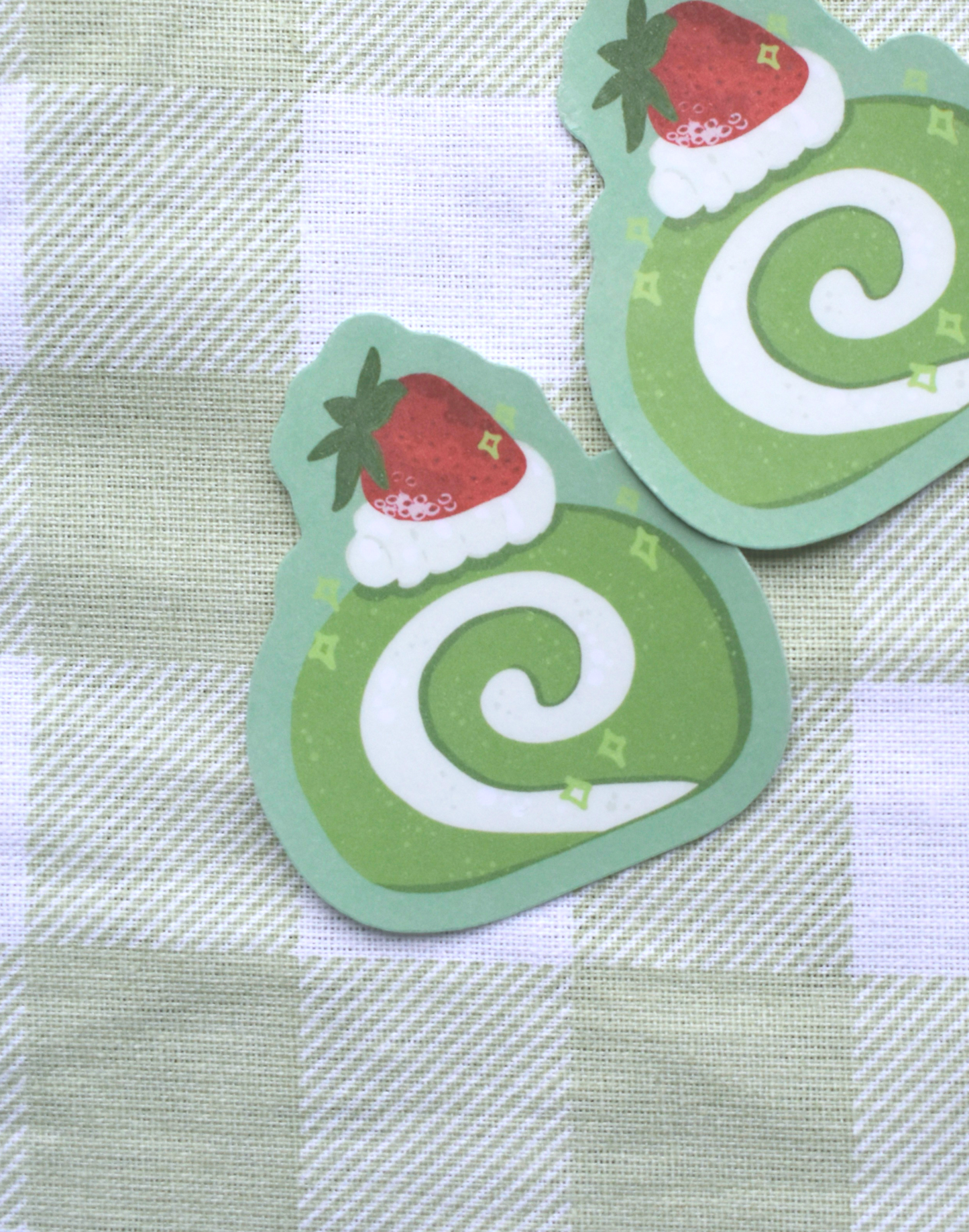 Matcha Swiss Roll Cake Vinyl Sticker
