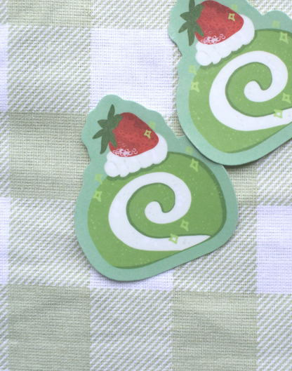 Matcha Swiss Roll Cake Vinyl Sticker